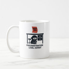 Funny Ninja Procrastination Expert Quote Kaffemugg