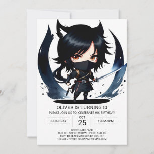 Funny Ninja Secret Agent Birthday Inbjudningar
