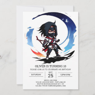 Funny Ninja Secret Agent Birthday Inbjudningar