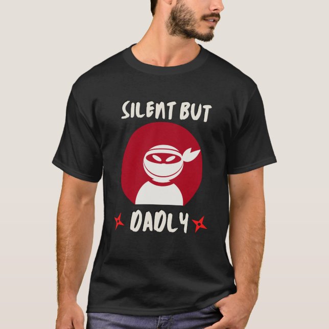 Funny Ninja tyst men Dadly T-Shirt (Framsida)