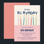 Funny nionde födelsedagsinbjudan Birthday Candle Inbjudningar<br><div class="desc">Lönsam nionde födelsedagsinbjudan Birthday Candle rosa</div>