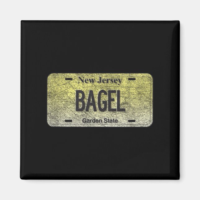 Funny Nj State Vanity License Plate Bagel  Magnet (Framsidan)