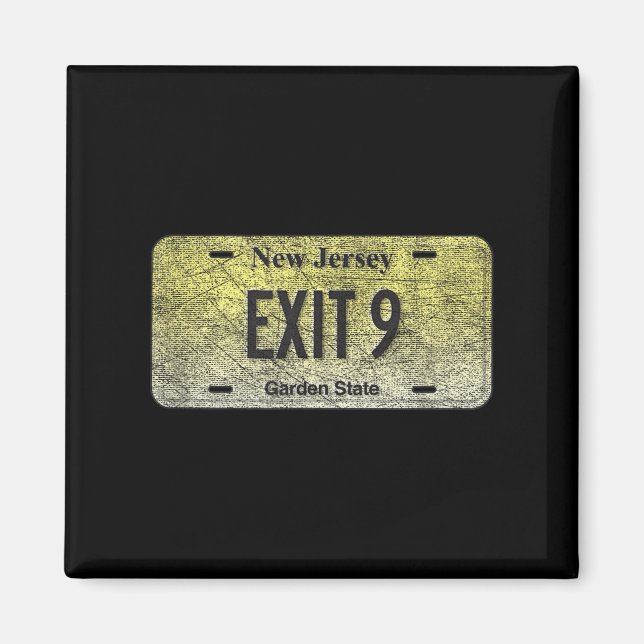Funny Nj State Vanity License Plate Exit 9  Magnet (Framsidan)