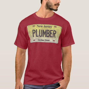 Funny NJ State Vanity License Plate PLUMBER T Shirt
