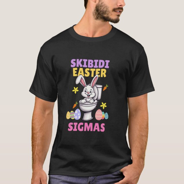 Funny No Cap Rizz Meme Påsk Skibidi Påskägg H T Shirt (Framsida)