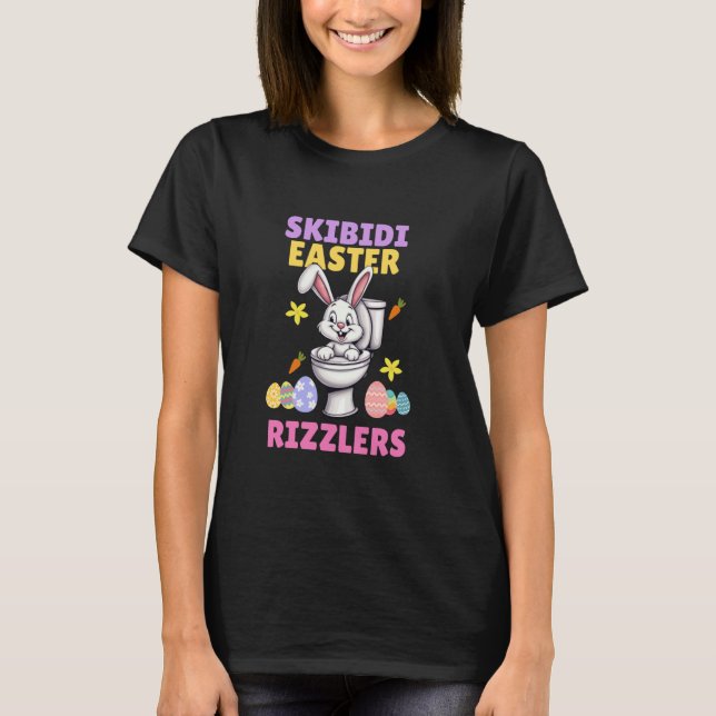 Funny No Cap Rizz Meme Påsk Skibidi Påskägg H T Shirt (Framsida)