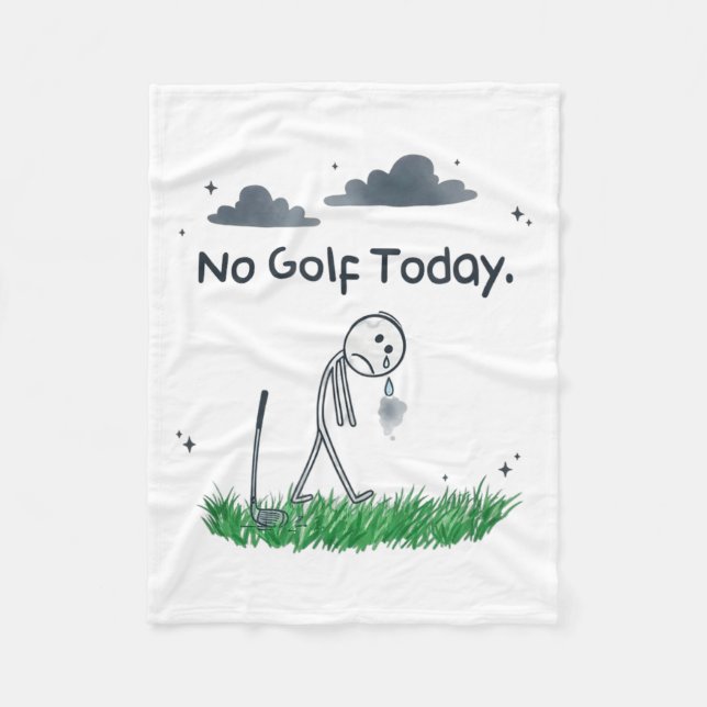 Funny No Golf Today Sad Stickman Golfer Golfers Me Fleecefilt (Framsidan)