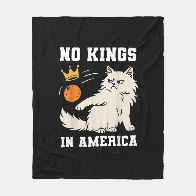 Funny No Kings in America Retro Classic Style Fleecefilt (Framsidan)