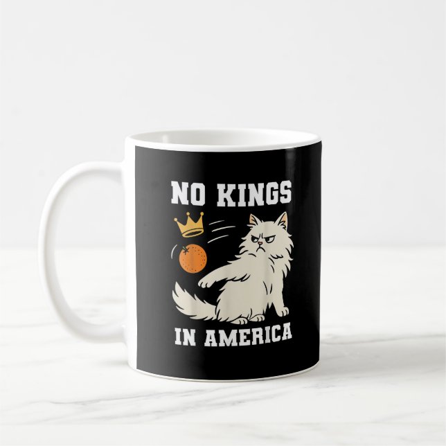 Funny No Kings in America Retro Classic Style Kaffemugg (Vänster)