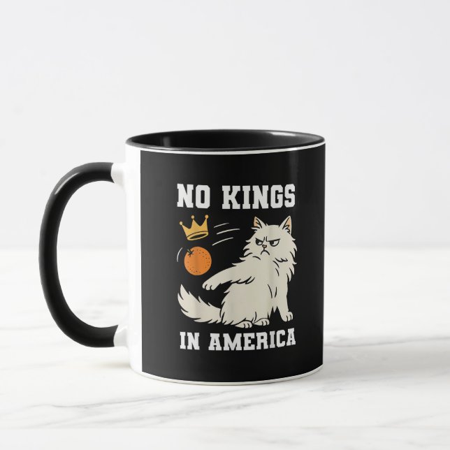 Funny No Kings in America Retro Classic Style Mugg (Vänster)
