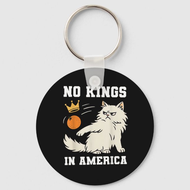 Funny No Kings in America Retro Classic Style Nyckelring (Framsida)