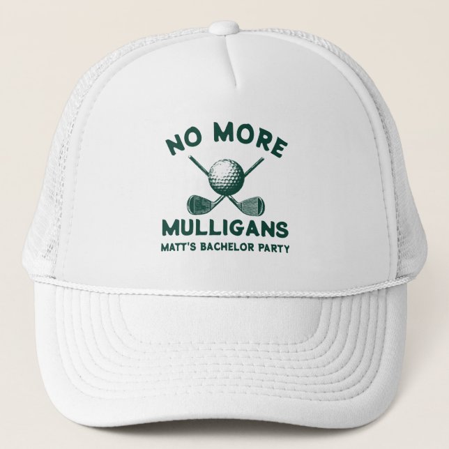 Funny “No More Mulligans” Golf Bachelor Party  Keps (Framsida)