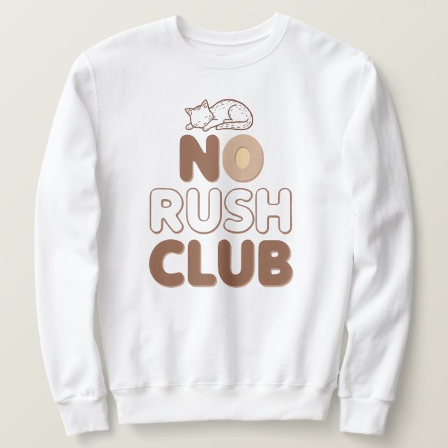 Funny "No Rush Club" with Sleeping Animal Lång Ärmad Tröja (Design framsida)