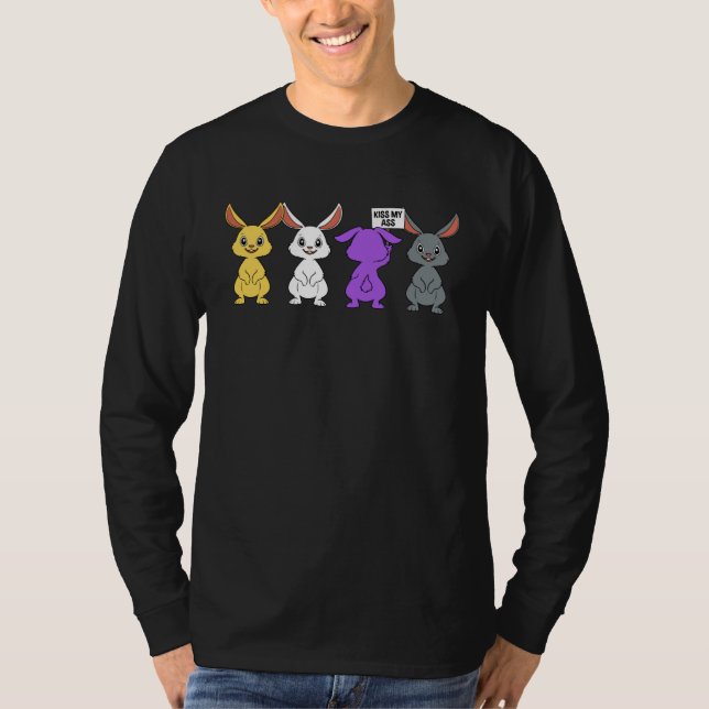 Funny Nonbinary Bunny Gift T Shirt (Framsida)