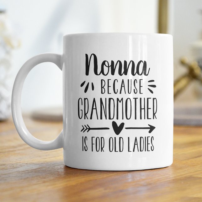 Funny Nonna Grandmor är till gammal Dam-offert Kaffemugg (Skapare uppladdad)