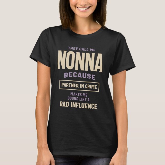 Funny Nonna T Shirt (Framsida)