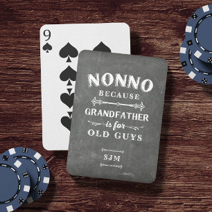 Funny Nonno Grandfather Monogram Casinokort