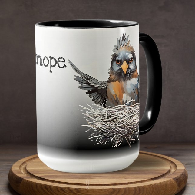 Funny Nope Bird Painting Sarcastic Kaffemugg (Skapare uppladdad)