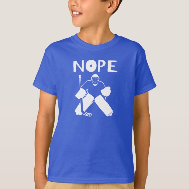 Funny Nope Hockey Goalie T Shirt (Framsida)