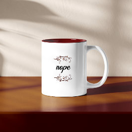 Funny 'Nope' Två-Tonad Mugg