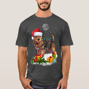 Funny Norwich Terrier Hund jul Ljus Santa H T Shirt