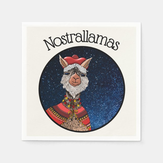 Funny Nostrallamas Nostradamus Llama Pun Halloween Pappersservett (Framsidan)