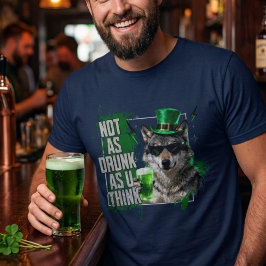 Funny Not As Drunk Wolf St Patricks Day Mens T Shirt