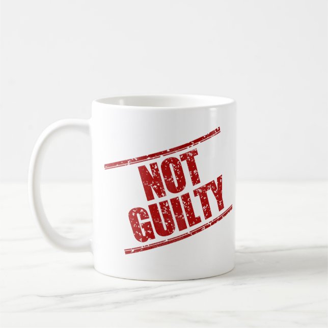 Funny Not Guilty Humor Kaffemugg (Vänster)