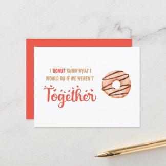 Funny notkort för Donut Know Valentines day Vykort