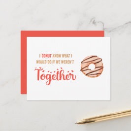 Funny notkort för Donut Know Valentines day Vykort