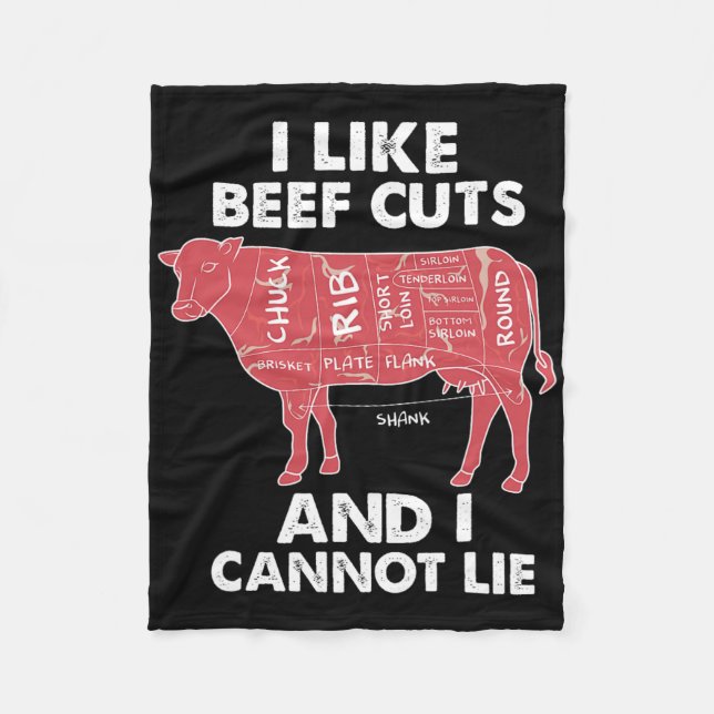 Funny nötköttsstyckediagram I Bbq-slaktare Fleecefilt (Framsidan)