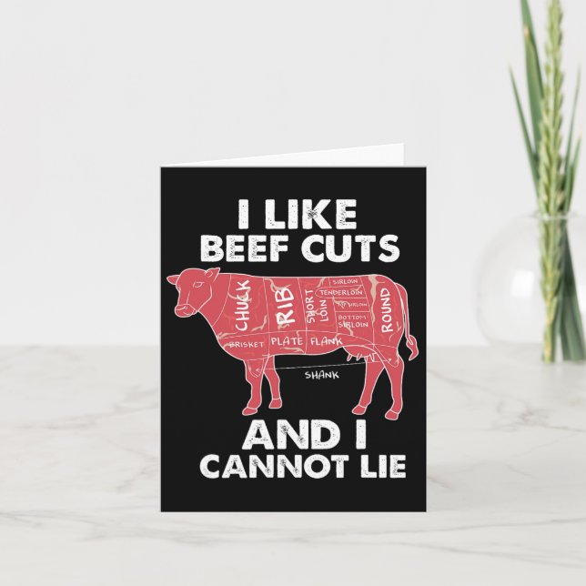 Funny nötköttsstyckediagram I Bbq-slaktare Kort (Framsida)
