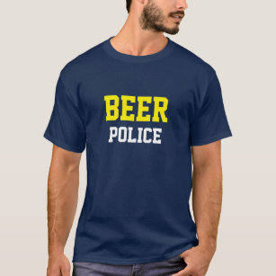 Funny Novelty College Stil BEER POLICE T Shirt