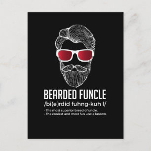 Funny Novelty för Bearded Funcle Definition Vykort
