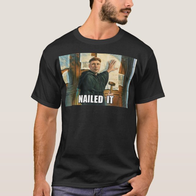 Funny Novelty Martin Luther 95 Thesus T  Shirt (Framsida)