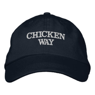 Funny Novelty Pappa Joke CHICKEN WAY Broderad Keps