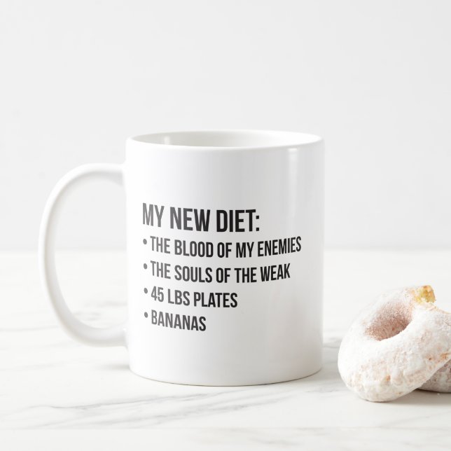 Funny Novelty Workout Humor - My New Diet - Gym Kaffemugg (Med munk)