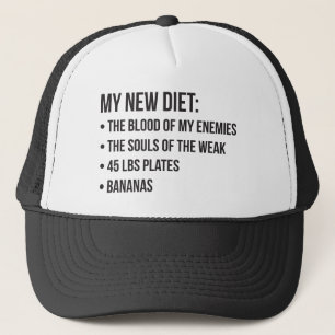 Funny Novelty Workout Humor - My New Diet - Gym Keps