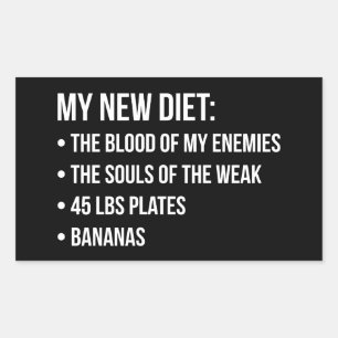 Funny Novelty Workout Humor - My New Diet - Gym Rektangulärt Klistermärke
