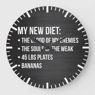 Funny Novelty Workout Humor - My New Diet - Gym Stor Klocka