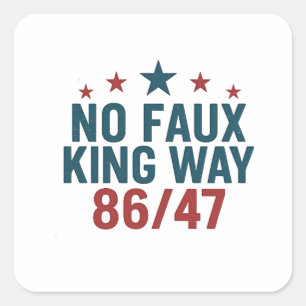 Funny nr Faux Kung Way 86 47 4:e juli Fyrkantigt Klistermärke