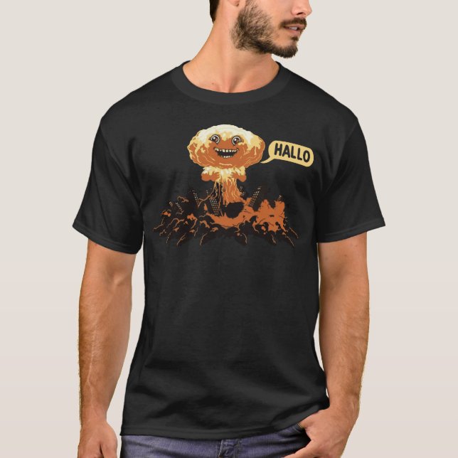 Funny Nuclear Explosion - Hallo Tee Shirt (Framsida)