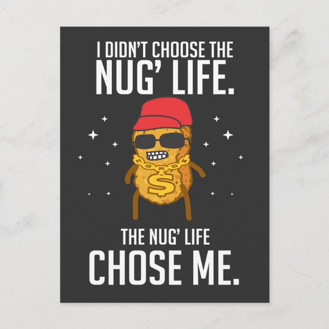Funny Nug Life Design Chicken Nugget Vykort (Framsida)