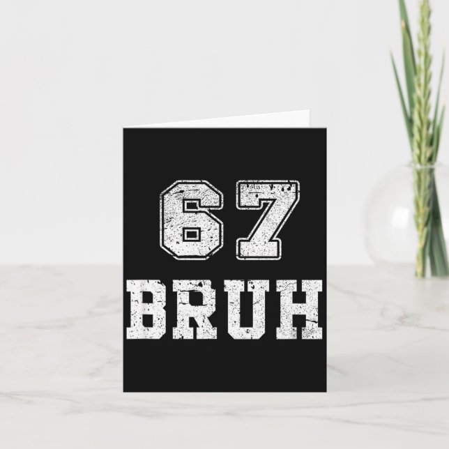 Funny Number Bruh Meme Retro Gift Men, Boys Tee Fa Kort (Framsida)