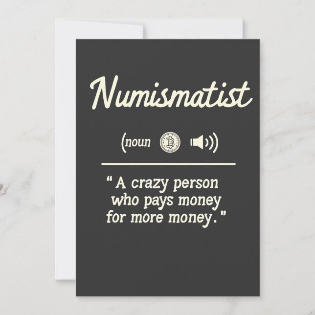 Funny numismatist Definition Crypto Investing Inbjudningar (Framsida)