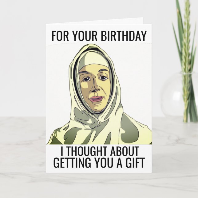 FUNNY NUN BIRTHDAY GREETING CARD KORT (Framsida)