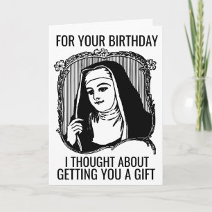 FUNNY NUN CATHOLIC BIRTHDAY GREETING CARD KORT