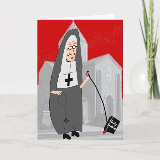 Funny Nun Greeting Cards Kort (Framsida)