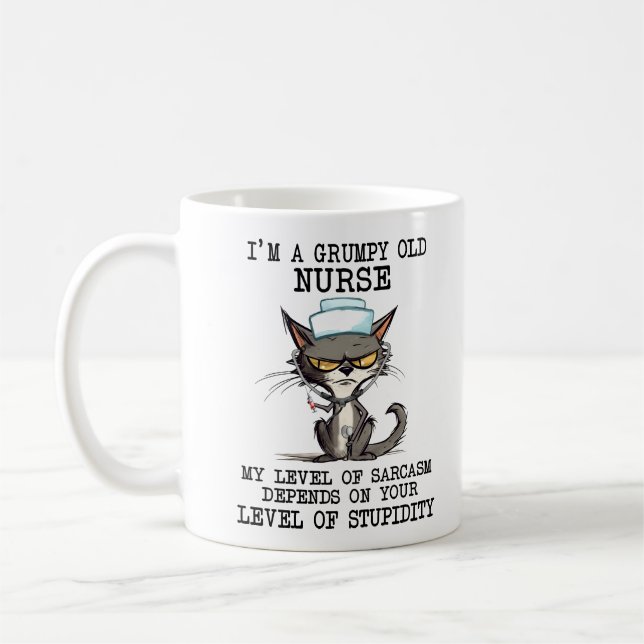 Funny Nurse Cat Say Kaffemugg (Vänster)