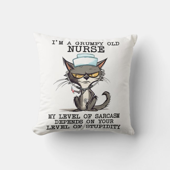 Funny Nurse Cat Say Kudde (Framsida)